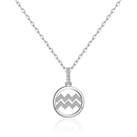 Aquarius Star Sign Zodiac Necklace and Quote Card with Zircondia® Crystals