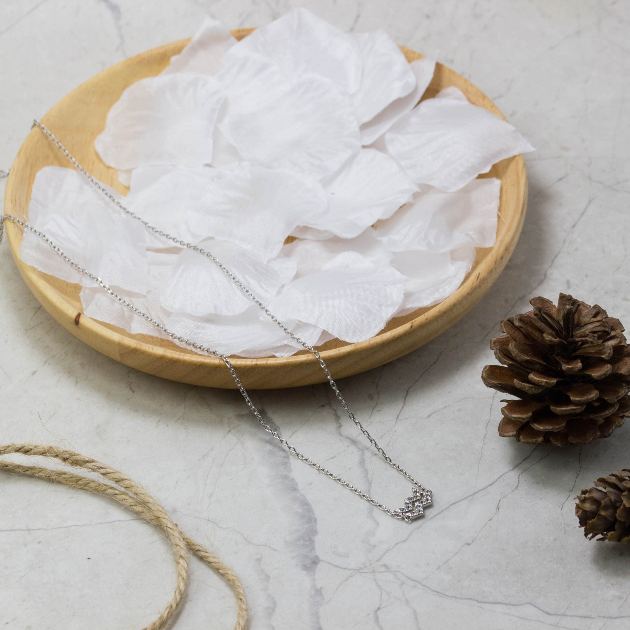 Aquarius Zodiac Star Sign Necklace Created with Zircondia® Crystals