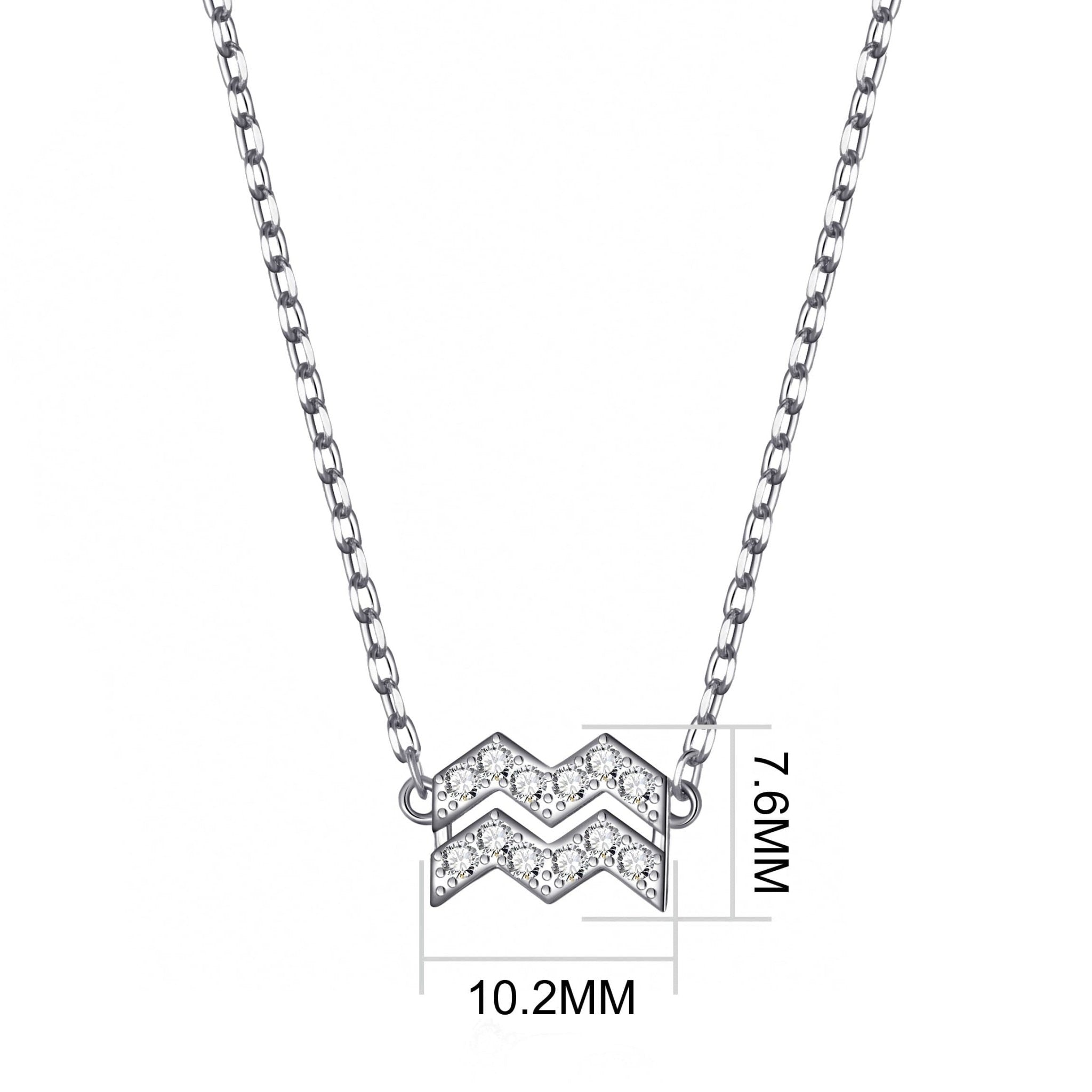 Aquarius Zodiac Star Sign Necklace Created with Zircondia® Crystals