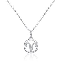 Aries Star Sign Zodiac Necklace with Zircondia® Crystals