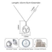 Aries Star Sign Zodiac Necklace with Zircondia® Crystals