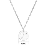Aries Zodiac Star Sign Disc Necklace Created with Zircondia® Crystals
