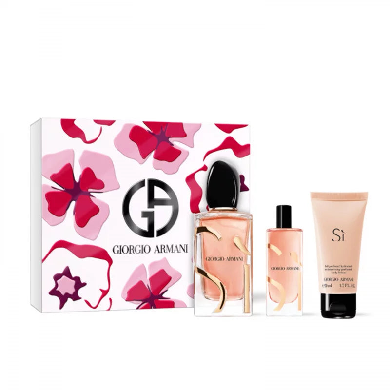 Armani Si Intense 100ml EDP + 50ml Body Lotion + 15ml EDP for Women Gift Set