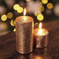 Premium Quality Glitter Pillar Candles Decorations
