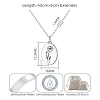 August Birth Flower Poppy Necklace with Card