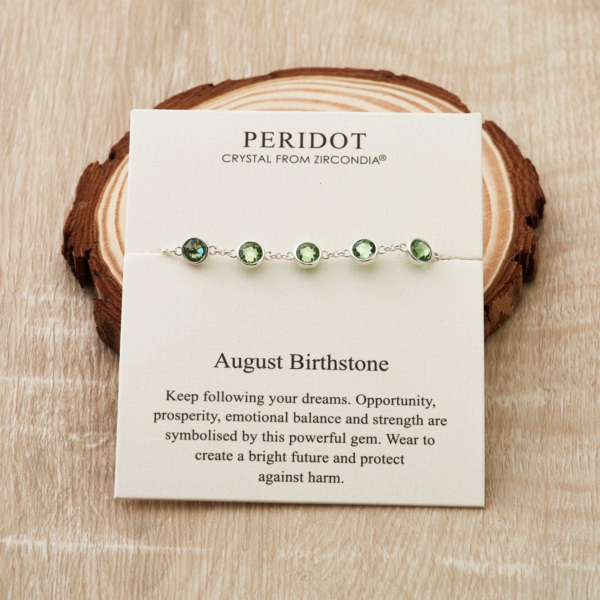 August Birthstone Bracelet Created with Peridot Zircondia® Crystals
