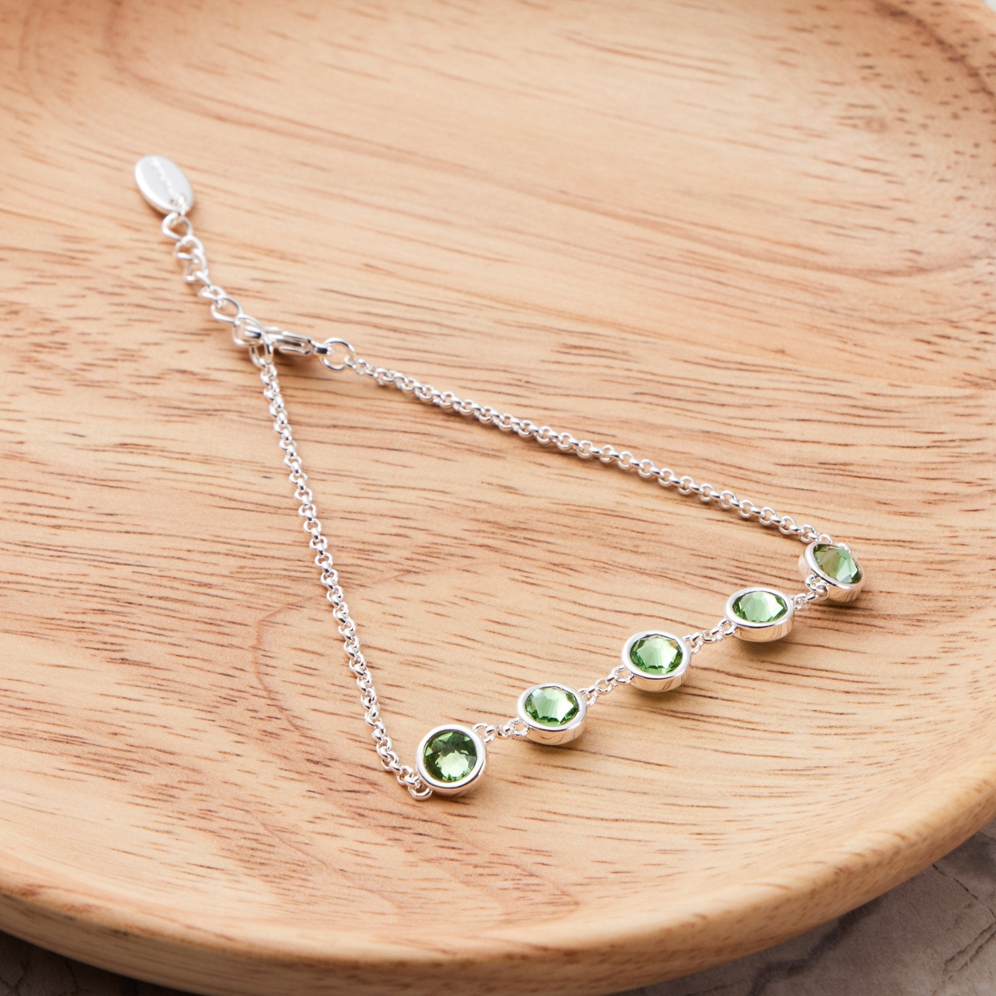 August Birthstone Bracelet Created with Peridot Zircondia® Crystals