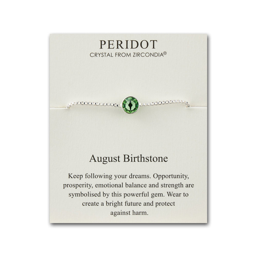 August (Peridot) Birthstone Bracelet Created with Zircondia® Crystals