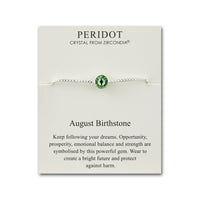 August (Peridot) Birthstone Bracelet Created with Zircondia® Crystals