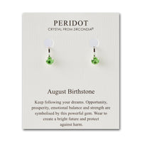August (Peridot) Birthstone Clip On Earrings Created with Zircondia® Crystals