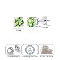August (Peridot) Birthstone Earrings Created with Zircondia® Crystals
