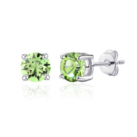 August (Peridot) Birthstone Earrings Created with Zircondia® Crystals