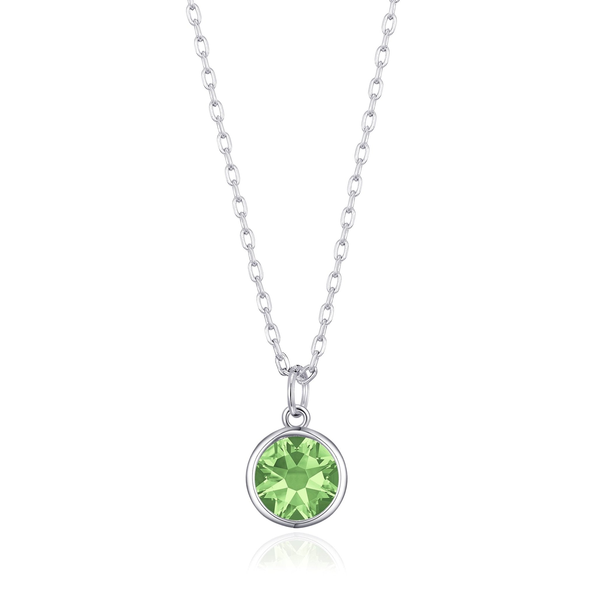 August (Peridot) Birthstone Necklace Created with Zircondia® Crystals