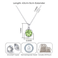 August (Peridot) Birthstone Necklace Created with Zircondia® Crystals