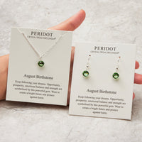 August (Peridot) Birthstone Necklace & Drop Earrings Set Created with Zircondia® Crystals