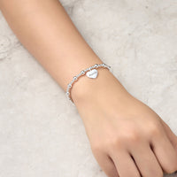Auntie Heart Charm Beaded Stretch Bracelet