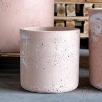 Aurella | Blushstone – 30cm Medium Concrete Cylinder Planter – 13L Round Plant Pot