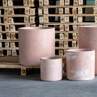 Aurella | Blushstone – 70cm X Large Concrete Cylinder Planter – 199L Round Plant Pot