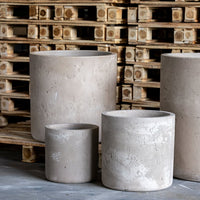 Aurella | Truffle – 40cm Large Concrete Cylinder Planter – 34L Round Plant Pot