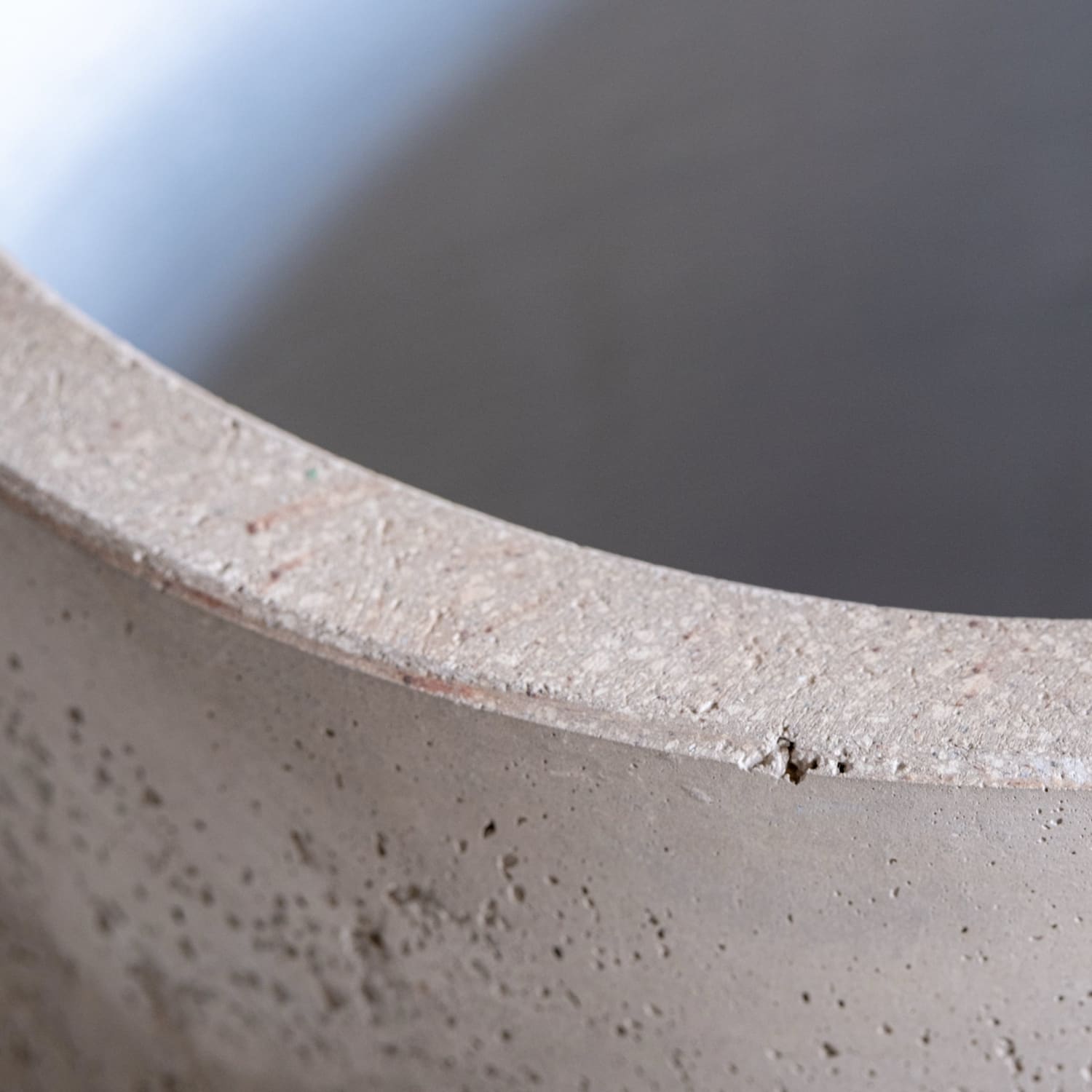 Aurella | Truffle – 40cm Large Concrete Cylinder Planter – 34L Round Plant Pot