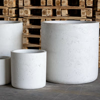 Aurella | White Mist – 100cm XXL Concrete Cylinder Planter – 621L Round Plant Pot
