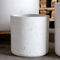 Aurella | White Mist – 70cm X Large Concrete Cylinder Planter – 199L Round Plant Pot