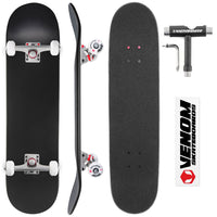 Venom Core Complete Built Skateboard - Matt Black/Raw - 8.0"