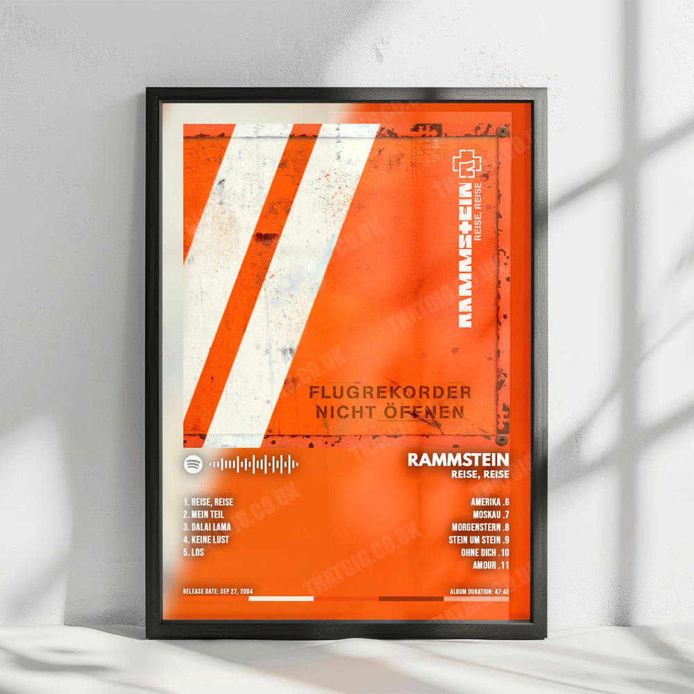 Rammstein "Reise, Reise" Album Cover Poster - with Complete Tracklist