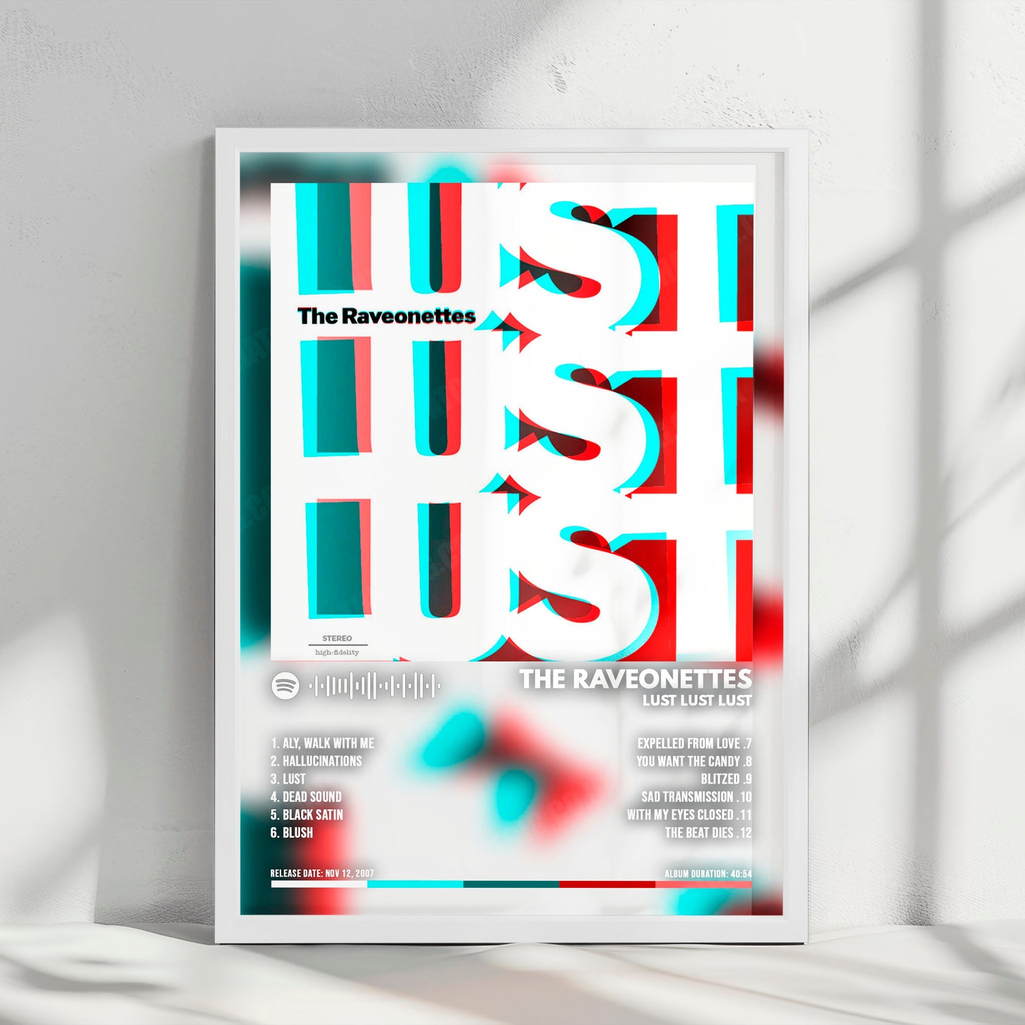 The Raveonettes "Lust Lust Lust" Album Cover Poster - with Complete Tracklist