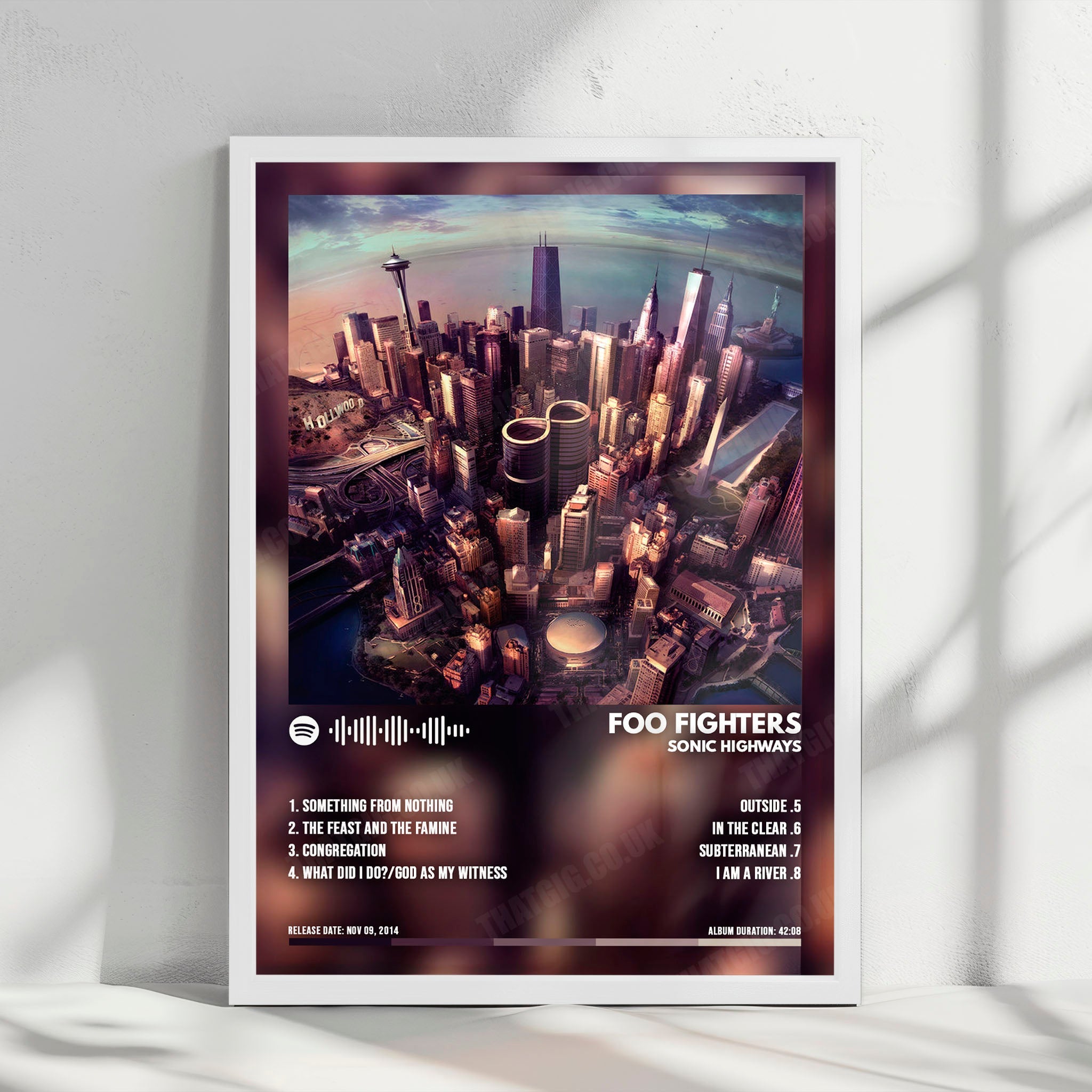 Foo Fighters "Sonic Highways" Album Cover Poster - with Complete Tracklist