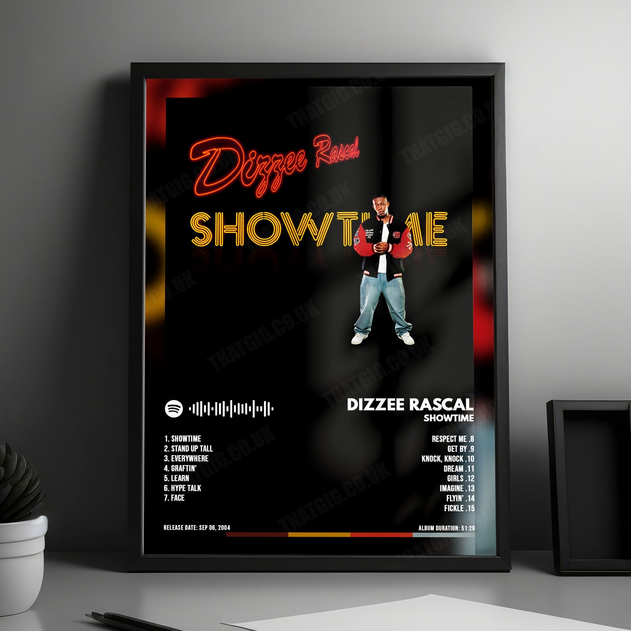 Dizzee Rascal "Showtime" Album Cover Poster - with Complete Tracklist