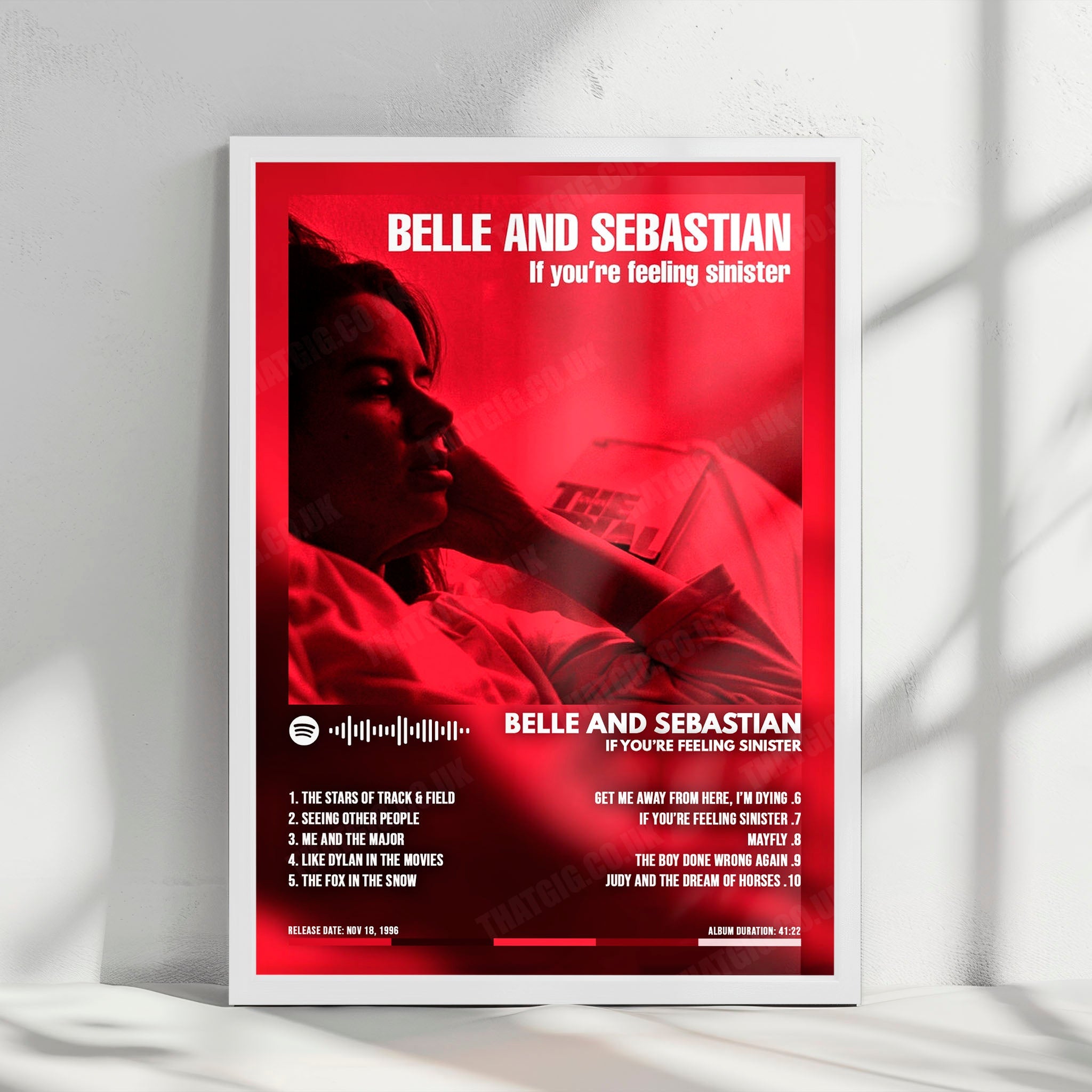 Belle and Sebastian "If You're Feeling Sinister" Album Cover Poster - with Complete Tracklist
