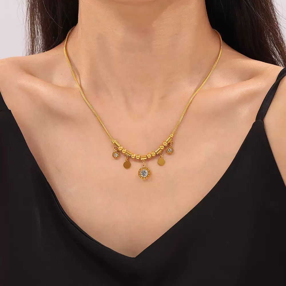 Seraphina Luxe 18k Gold Plated Charm Necklace