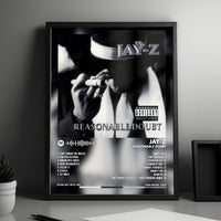 Jay-Z "Reasonable Doubt" Album Cover Poster - with Complete Tracklist