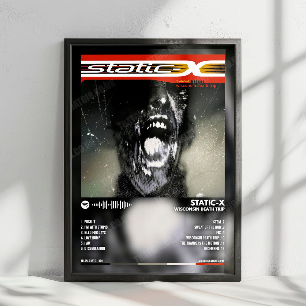 Static-X "Wisconsin Death Trip" Album Cover Poster - with Complete Tracklist