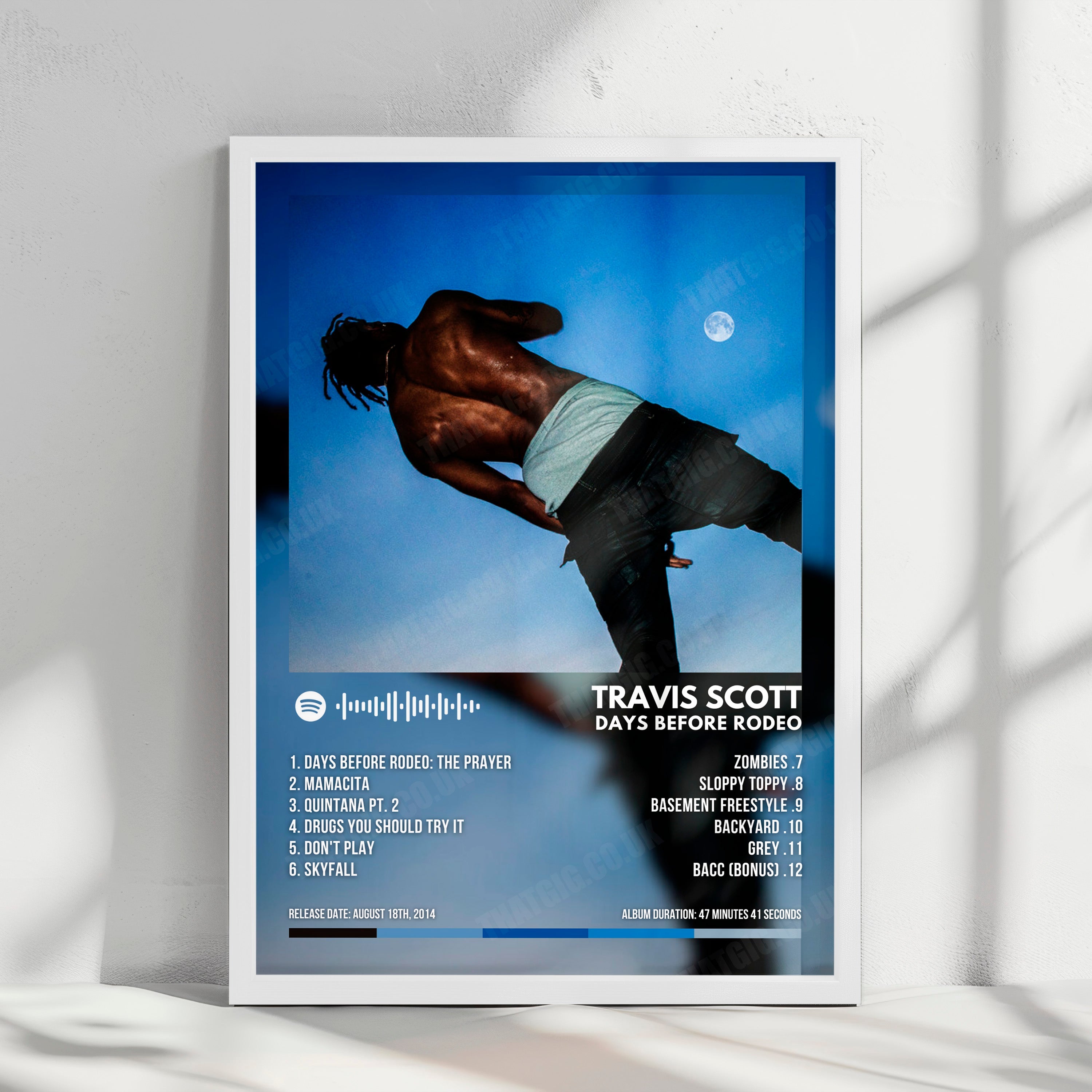 Travis Scott "Days Before Rodeo" Album Cover Poster - with Complete Tracklist