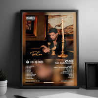 Drake "Take Care (Deluxe)" Album Cover Poster - with Complete Tracklist