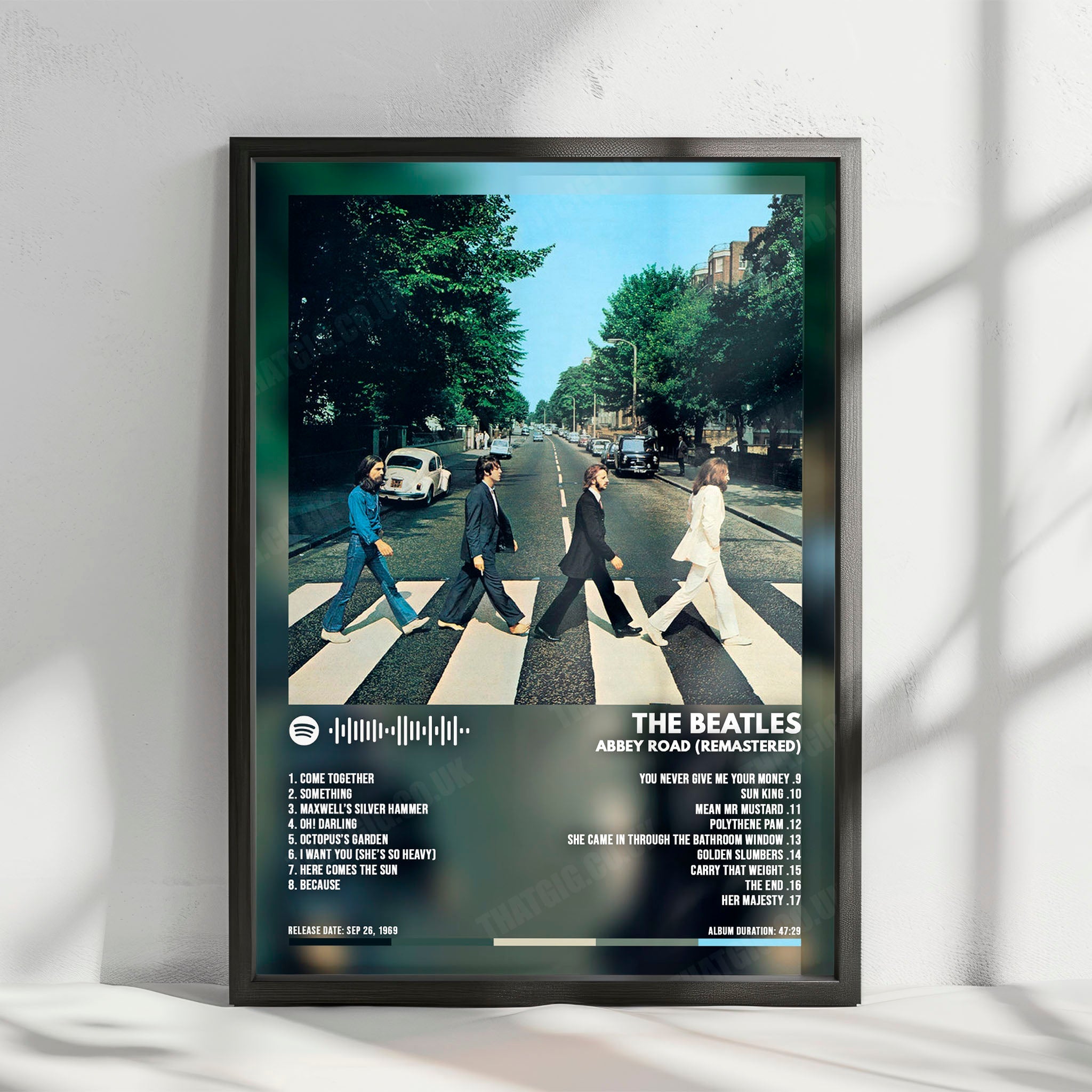 The Beatles "Abbey Road" Album Cover Poster - with Complete Tracklist