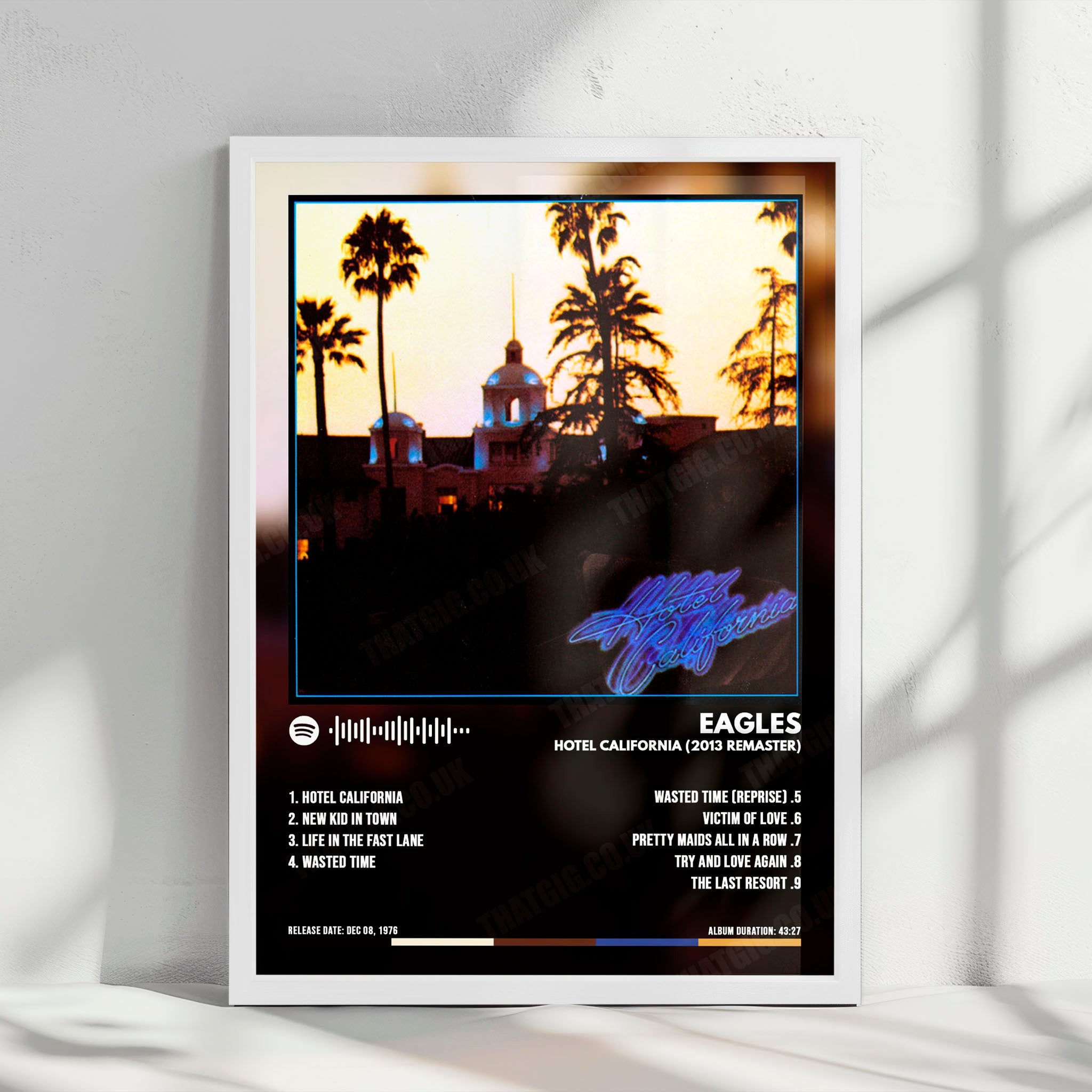 Eagles "Hotel California" Album Cover Poster - with Complete Tracklist