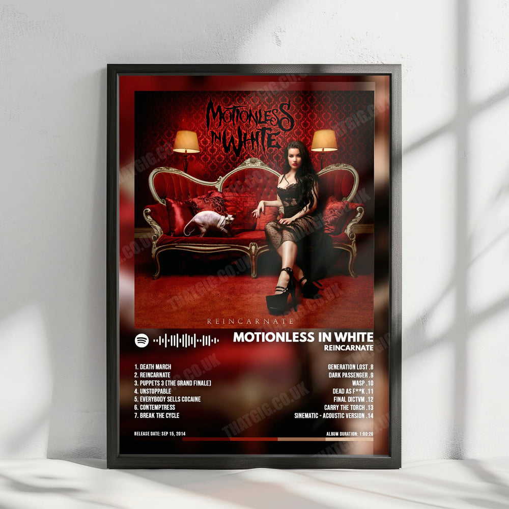 Motionless In White "Reincarnate" Album Cover Poster - with Complete Tracklist
