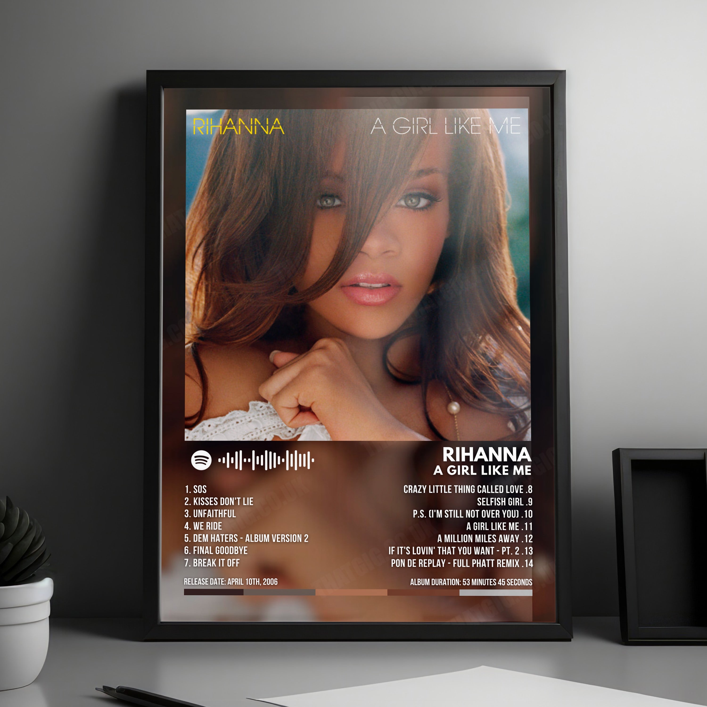 Rihanna "A Girl Like Me" Album Cover Poster - with Complete Tracklist