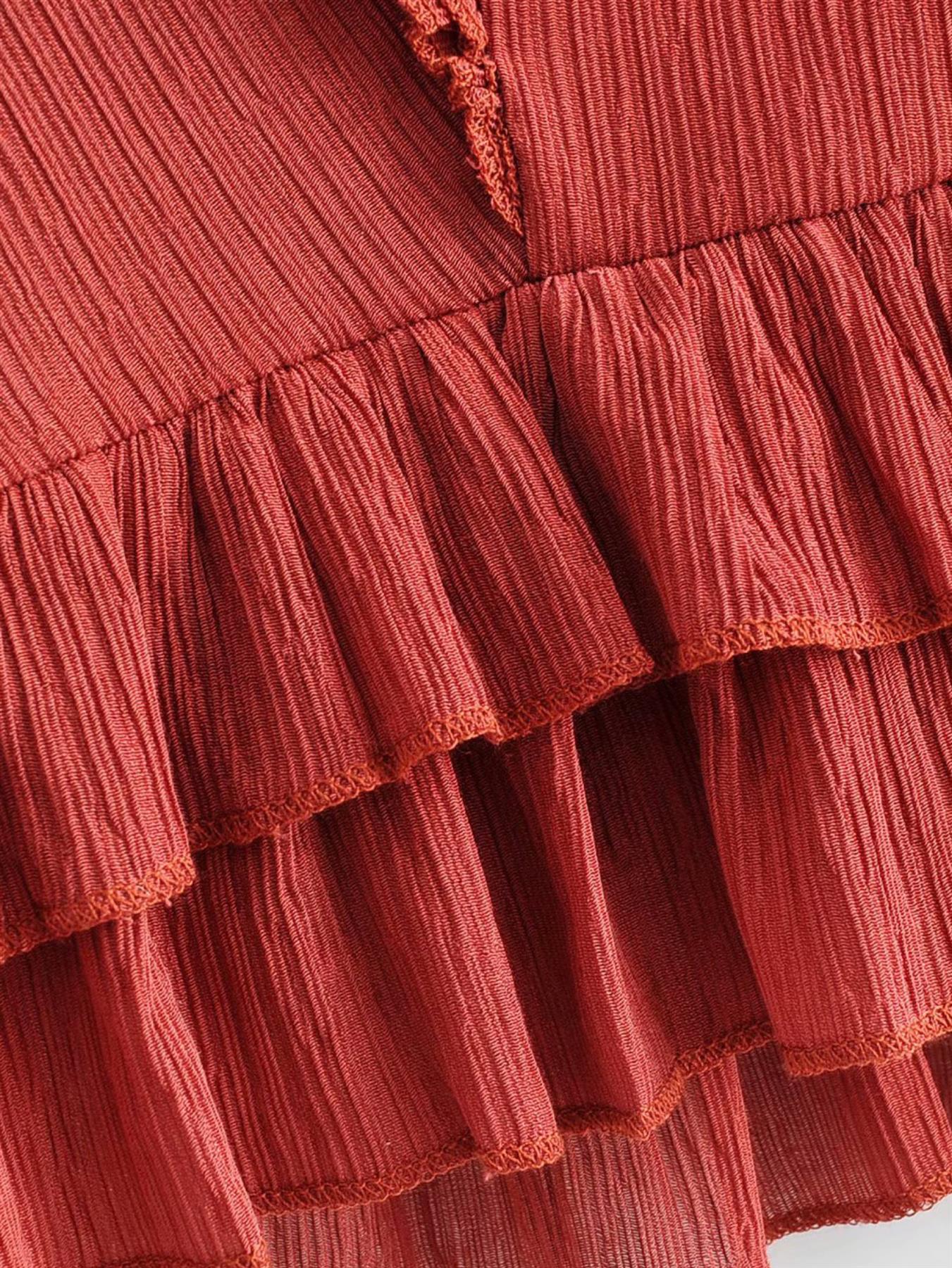 Crochet Sleeveless Blouse In Red