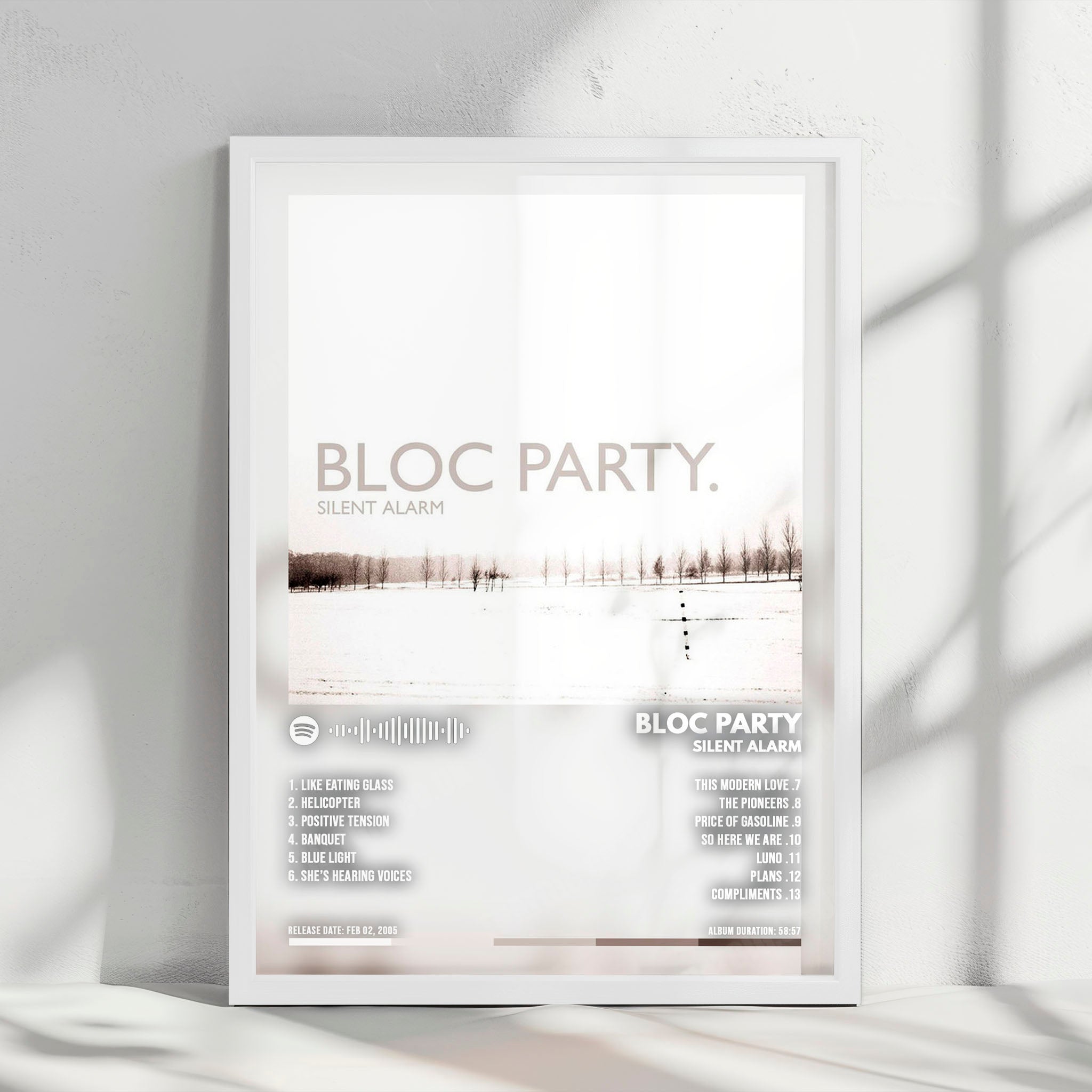 Bloc Party "Silent Alarm" Album Cover Poster - with Complete Tracklist