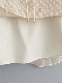 Strappy Mini Dress With Flower Appliques In Cream