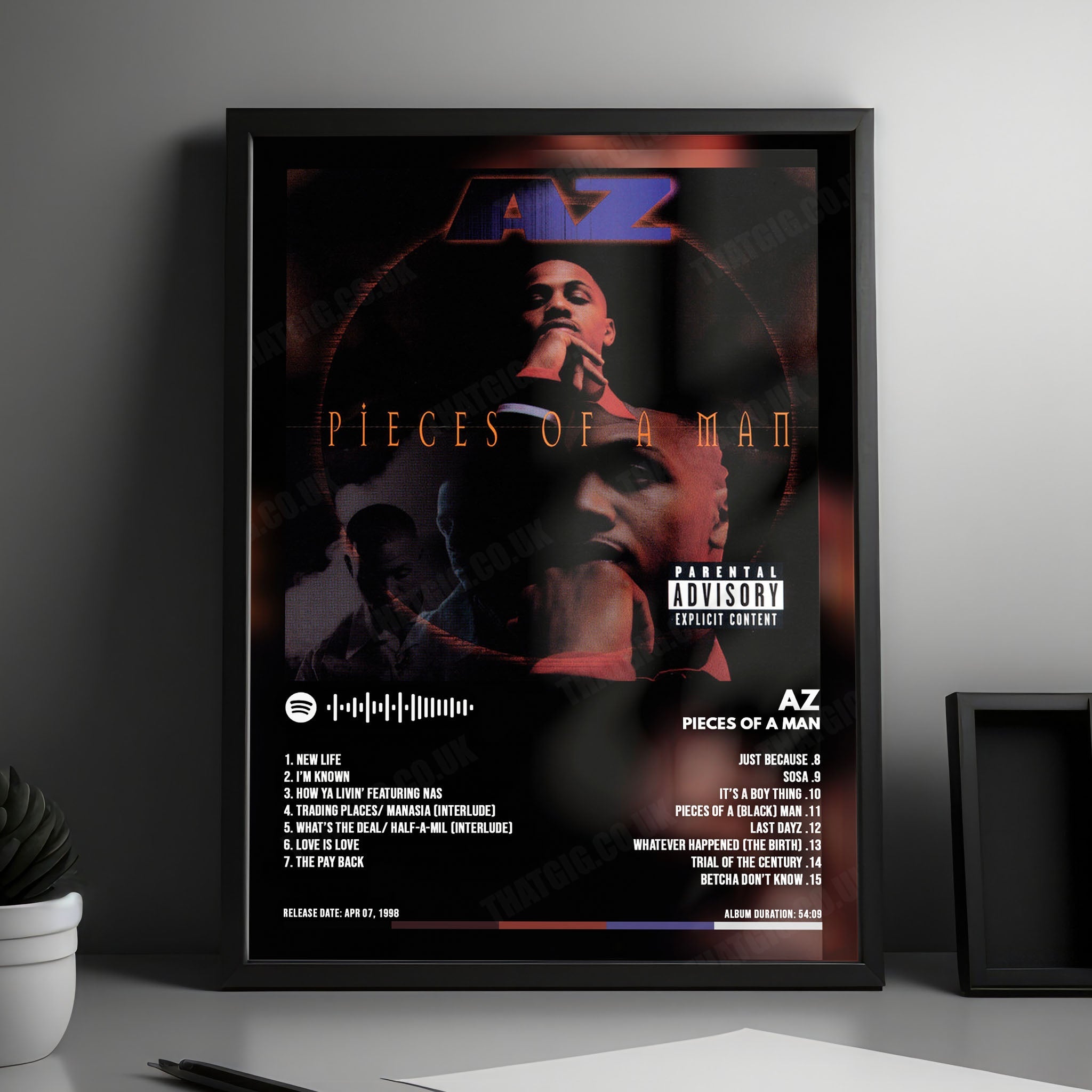 AZ "Pieces of a Man" Album Cover Poster - with Complete Tracklist