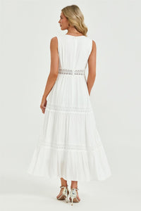Lace Detail Maxi Dress In White