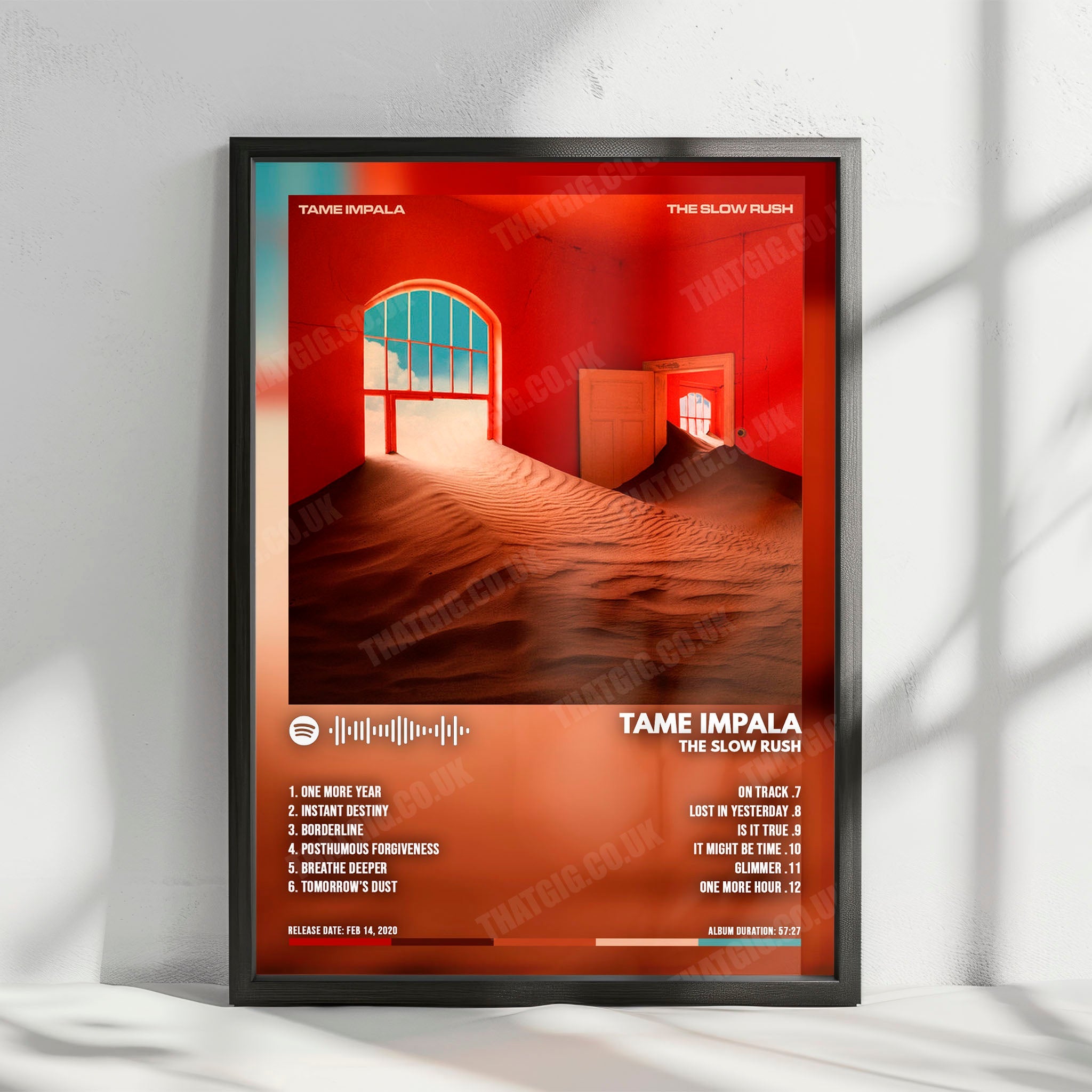 Tame Impala "The Slow Rush" Album Cover Poster - with Complete Tracklist