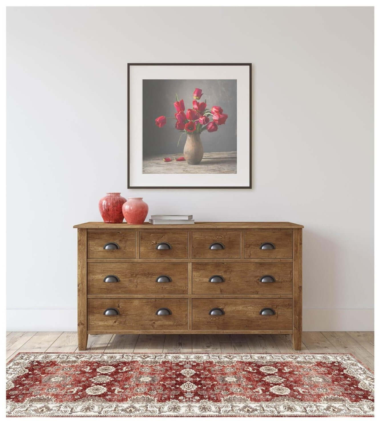Jasru Vintage Washable Non-Slip Rug for Effortless Style & Comfort