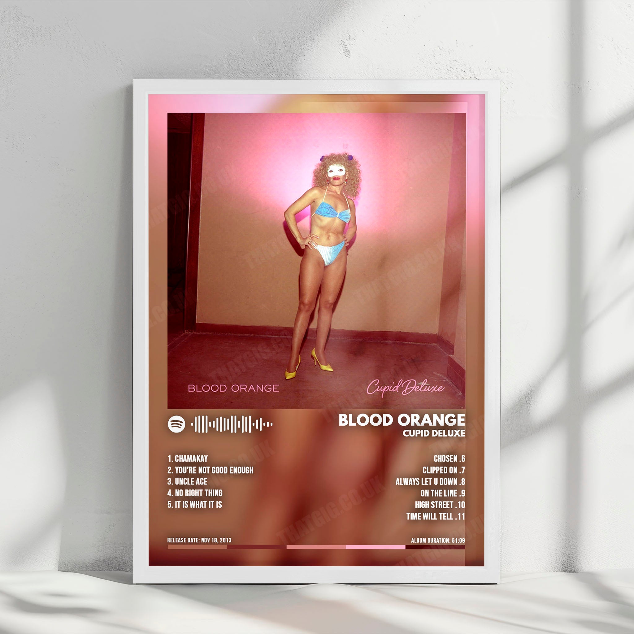Blood Orange "Cupid Deluxe" Album Cover Poster - with Complete Tracklist