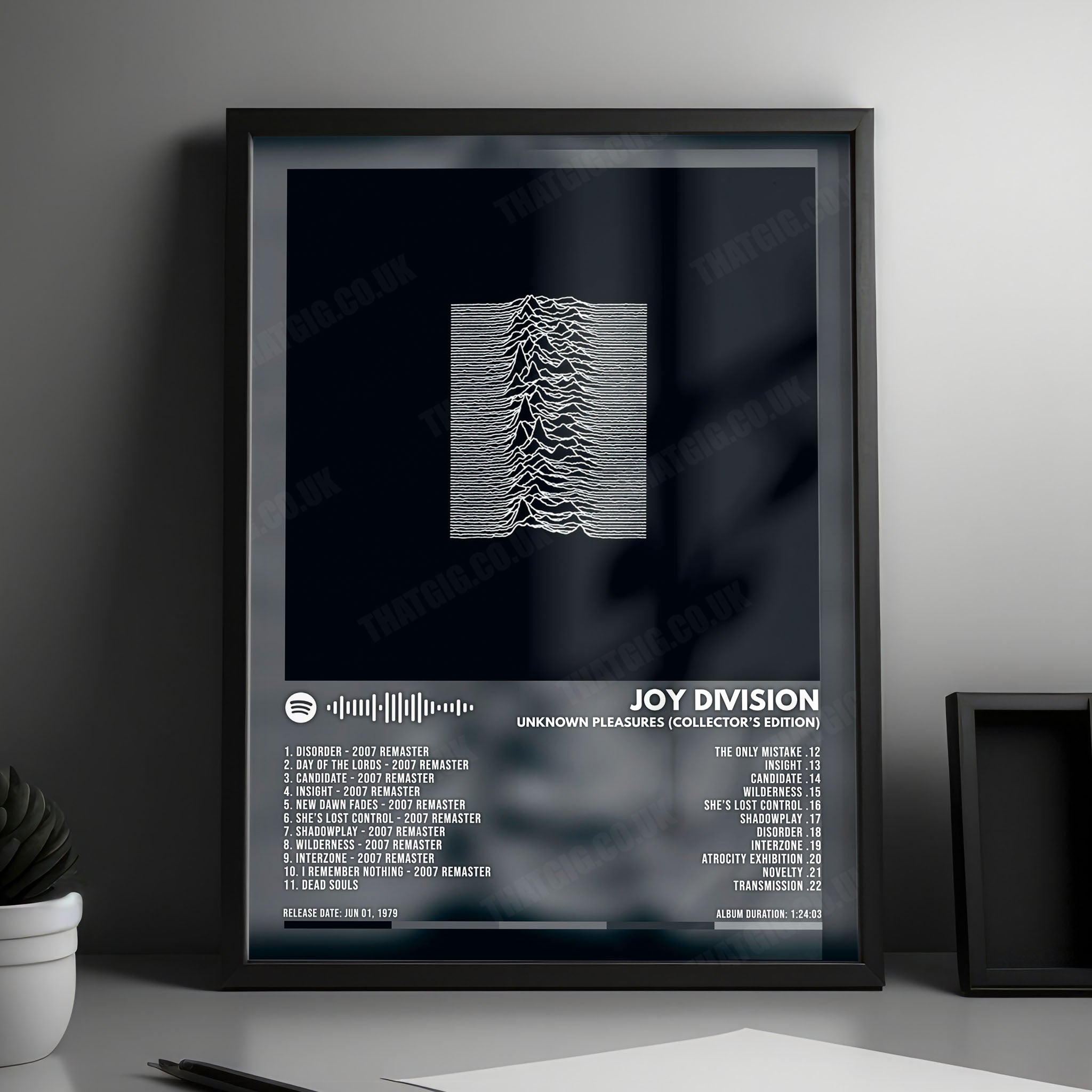 Joy Division "Unknown Pleasures" Album Cover Poster - with Complete Tracklist